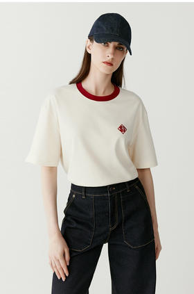 环保棉针织圆领短袖T恤 “福”字绣标 环保种植棉 质感垂坠 宽松版型