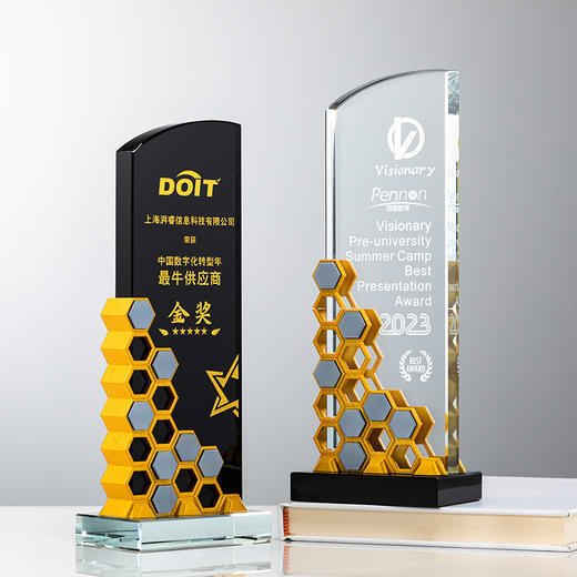 水晶奖杯定制金属奖牌龙年高档评选比赛奖品冠军企业年终颁奖活动 商品图7