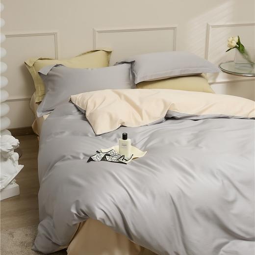 全棉匹马棉纯色双拼四件套纯棉床单床笠款100支新疆长绒棉四件套 心选到家 商品图2