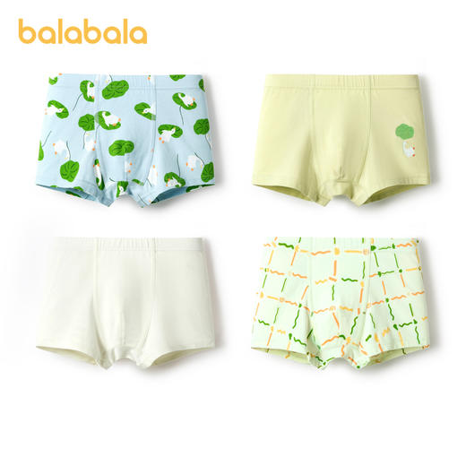 巴拉巴拉宝宝内裤平角棉男童四角裤儿童底裤不夹PP男孩小童四条装 商品图4