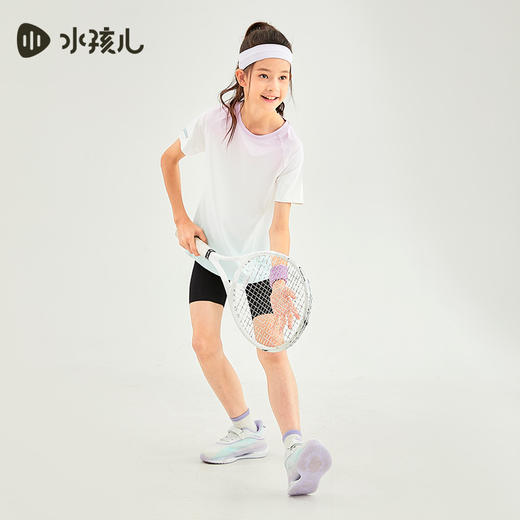 水孩儿童装24夏季新款女童防晒凉感短袖T恤儿童时尚渐变圆领衫 商品图5
