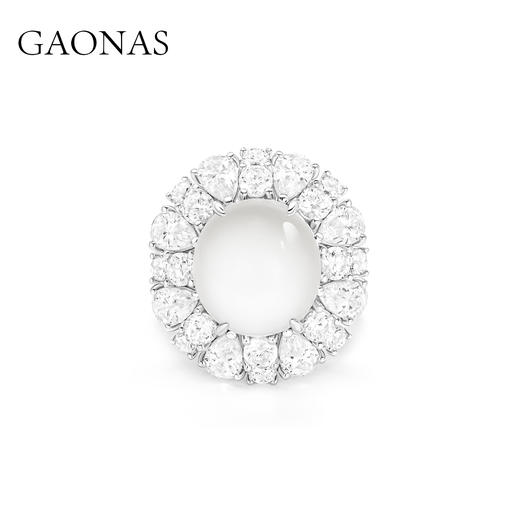 GAONAS  白玉映沙国风新潮优雅白色戒指10256JW 商品图0