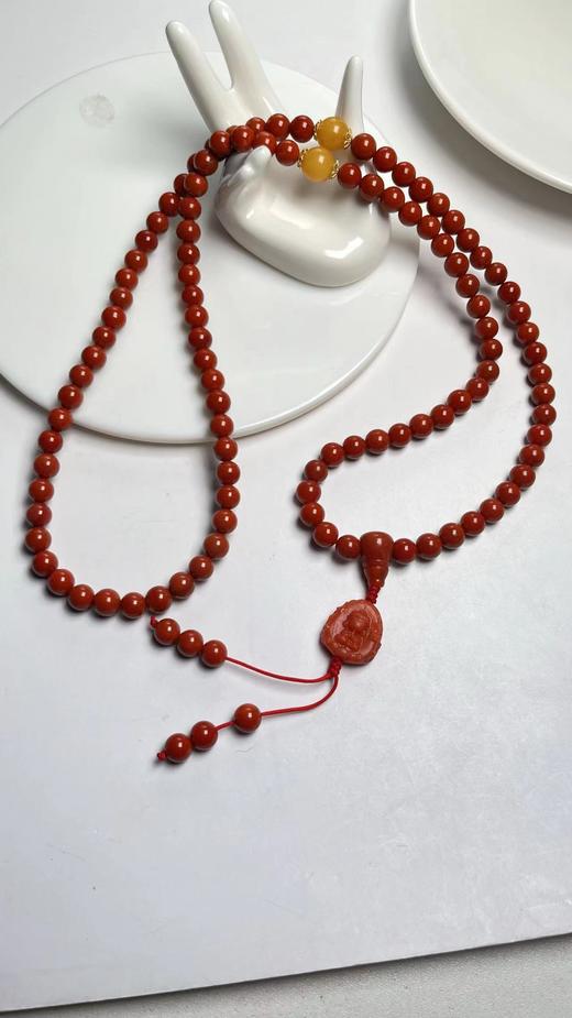 41792南红玛瑙项链-宝宝佛流苏蜜蜡圆珠 商品图0