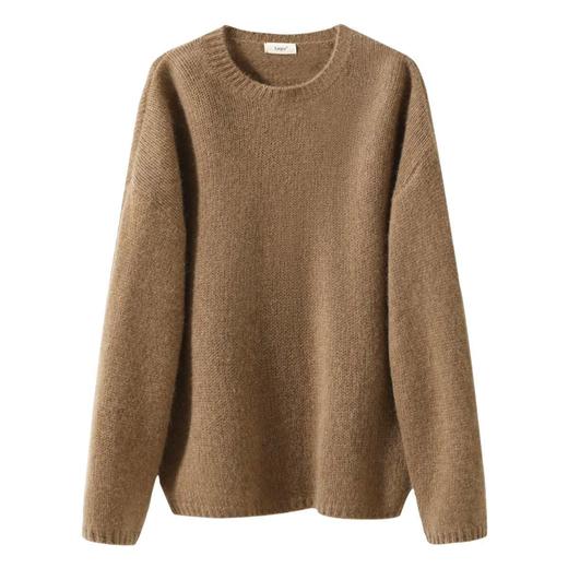 高定色系100%Cashmere！2023新款日系大版用料慵懒风宽松毛衣高端纯羊绒套头 商品图4