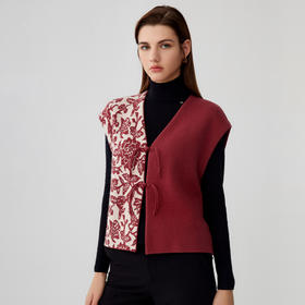 【撞色拼接无袖羊绒马甲】羊绒世家秋冬新品女士100%山羊绒内搭保暖背心