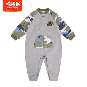 棉果果专柜同款春季新品男童纯棉对开连体衣M112722224041