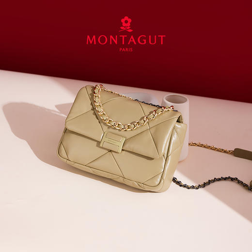 【高级羊皮系列】梦特娇时髦大菱格渐变链条斜挎包小号 商品图9