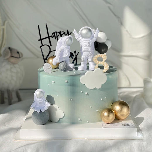 【遨游星际】宇航员生日蛋糕·夹心可选 健康奶油蛋糕 商品图0