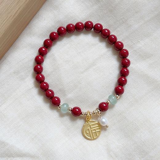 龙年大吉【龙年本命年 朱砂手链女】福牌铜钱 龙串珠手串 红色手链 商品图8