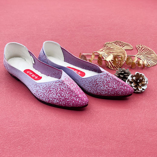 内联升女士皮便鞋坤皮大内联升飞织女鞋DN7249 商品图2