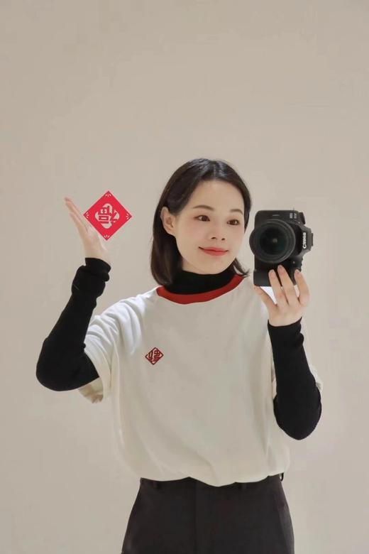 环保棉针织圆领短袖T恤 “福”字绣标 环保种植棉 质感垂坠 宽松版型 商品图4