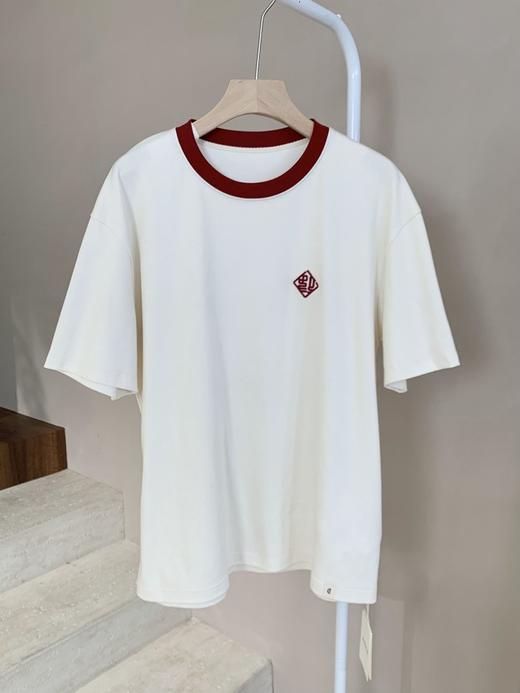 环保棉针织圆领短袖T恤 “福”字绣标 环保种植棉 质感垂坠 宽松版型 商品图7