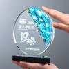 定制水晶奖杯圆形配琉璃奖牌炫彩七彩比赛运动会表彰高档年会奖品 商品缩略图5