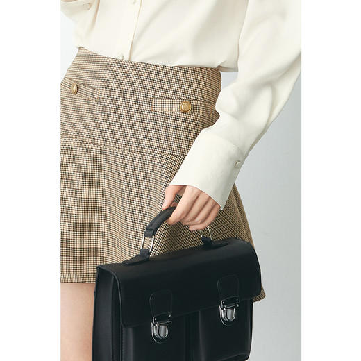 【严选】诗凡黎春千鸟格金属装饰纽扣半身裙SF1240021 商品图3