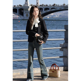 鹿向南《黑巧可可》黑色短外套