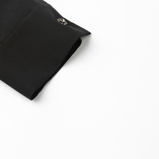 LANCY/朗姿黑色修身碎褶衬衫女长袖桑蚕丝高级感上衣LSEK00WBL103B01 商品图4