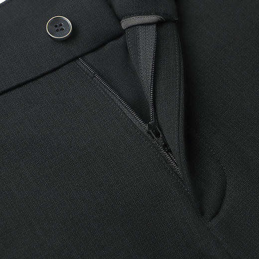 柒牌休闲长裤男2024秋冬厚款商务百搭黑色修身针织保暖直筒男裤子	127H70230 商品图4