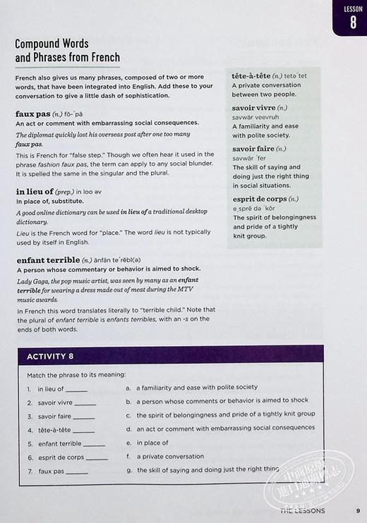 【中商原版】英语词汇生成器练习册：自学超过 1400 个必须知道的单词的简单课程和活动 The Vocabulary Builder Workbook 商品图6