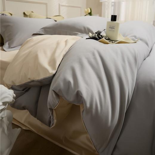 全棉匹马棉纯色双拼四件套纯棉床单床笠款100支新疆长绒棉四件套 心选到家 商品图1