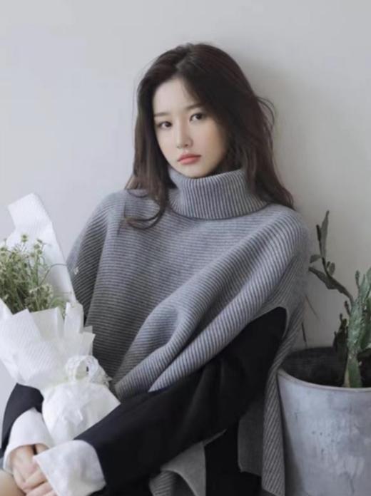 Be of ①heart｜羊毛素色围脖大披肩 羊毛混纺肤感细腻 不扎肉舒适软糯 商品图3