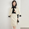 高级感小香风套装，名媛翻领撞色短外套+直筒半裙两件套WLZD-2323302 商品缩略图0