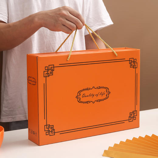 「烫金礼盒款！数款可选」陶瓷碗色釉方碗餐饮用具 伴手礼碗筷套装企业年会送客户创意小礼品 商品图2