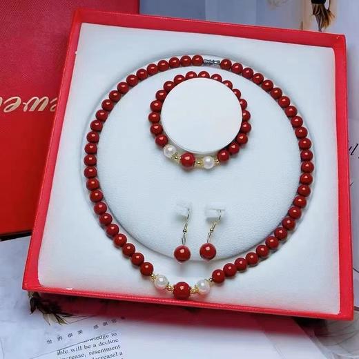 [小滋心选]【活动价低至￥89.9】【朱砂首饰三件套 紫金砂塔链】黛唯梵 项链手链耳环 女神节送妈妈送婆婆新年礼物 商品图0