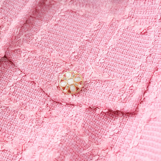 高级感小香风套装，名媛翻领撞色短外套+直筒半裙两件套WLZD-2323302 商品图3