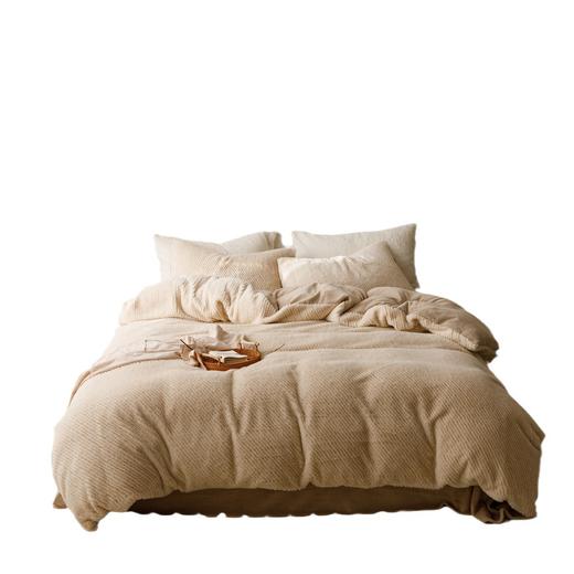 现代风欧貂云绒保暖被套床品抗静电加厚牛奶绒四件套家纺 心选到家 商品图4