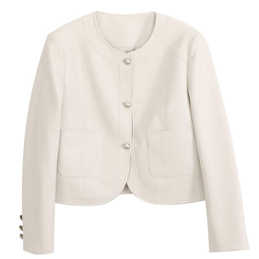 玳莎圆领高级感皮衣女2024年春季新款时尚职场通勤宽松PU皮短外套 EA37307 商品图4