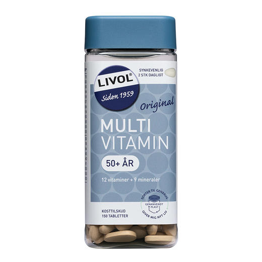 [丹麦]新版Livol综合维他命50+ 150粒. New ! Livol Multivitamin 50+ 150stk. 商品图1