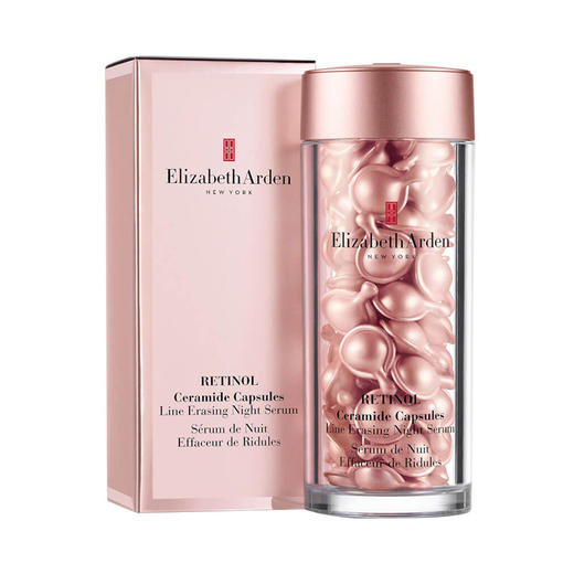 【跨境】ElizabethArden 伊丽莎白雅顿 时空焕活夜间多效胶囊精华液 粉胶 28ml60粒 42ml90粒（60粒效期26年1月 90粒效期到26年11月） 商品图0