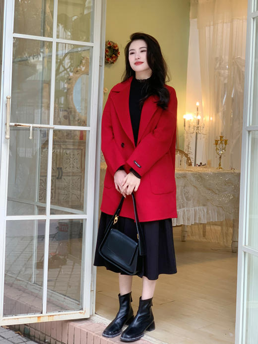 【轻松双面呢】小个子中长款  100%双面呢外套 商品图5