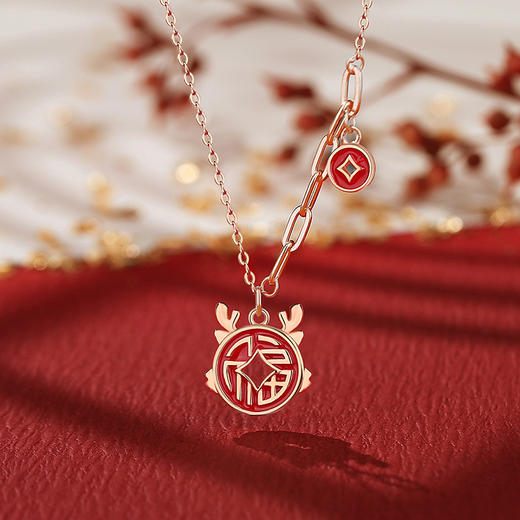 原创金钱币龙手链女【复古国潮 中国风福字手环】龙年新中式 铜钱手饰品 商品图6