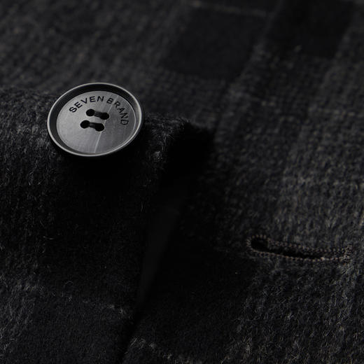 【含绵羊毛】柒牌毛呢大衣男2024秋冬新款可脱卸内胆休闲格纹外套	127D70010 商品图4