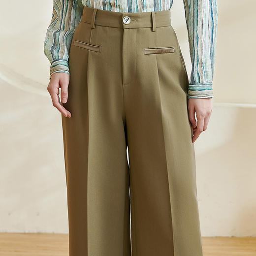 剩S/XL/XXL 米思阳2026春季新款百搭时尚纯色休闲裤高腰直筒长裤女0073 商品图4