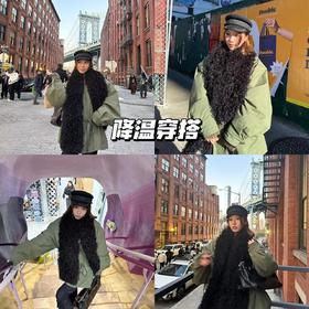 新品上身 | 降温look，军绿棉服超显白，好穿又保暖！👀