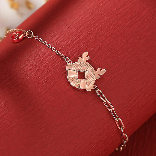 原创金钱币龙手链女【复古国潮 中国风福字手环】龙年新中式 铜钱手饰品 商品图1