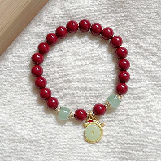 龙年大吉【龙年本命年 朱砂手链女】福牌铜钱 龙串珠手串 红色手链 商品图9