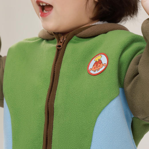 齐齐熊男童秋装外套儿童摇粒绒秋冬款连帽上衣宝宝加绒衣服2023新 商品图3