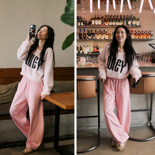 L RECNAVA [品质选择] 有加绒款 [90%棉]香蕉裤-中腰运动休闲长裤显瘦宽松裤 商品图9