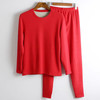 【大红套装】【女士羊毛蚕丝圆领保暖套装】女士新款保暖套装蚕丝套装保暖衣【FF25821】 商品缩略图1