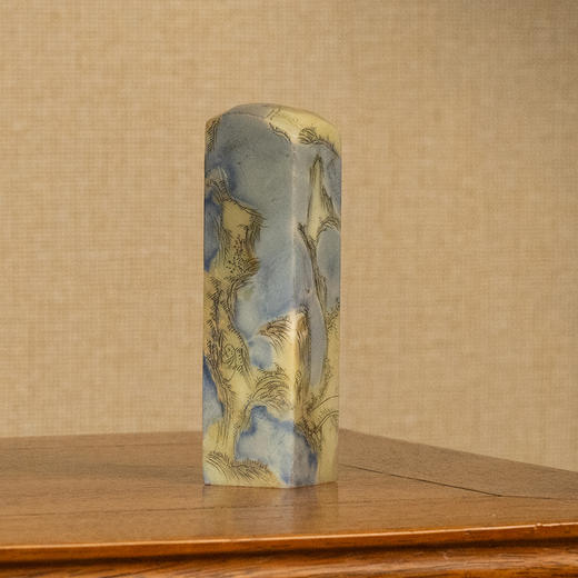 民国 青田石封门青山水人物印章料 商品图1