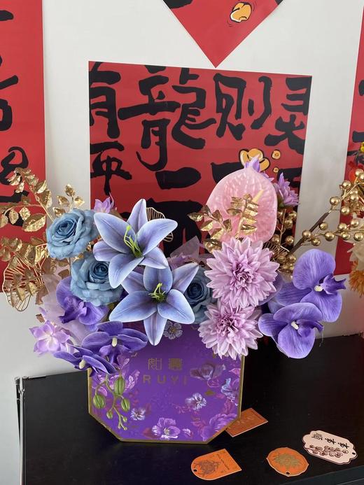 【年宵材料包】新中式年宵花成品材料包搭配（花盒25*9.5*25cm） 商品图6