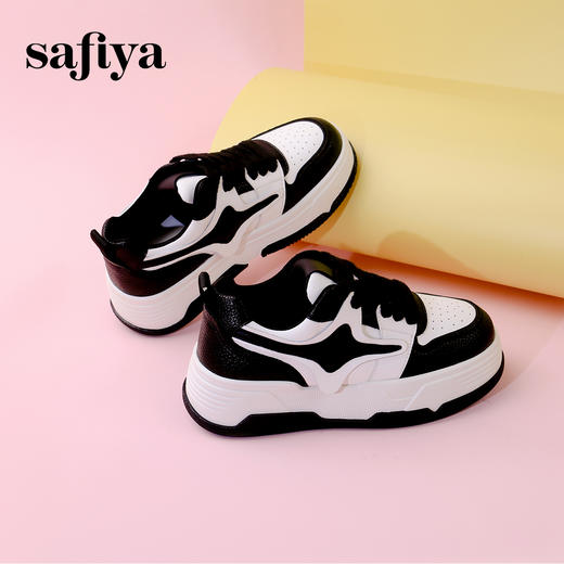 超值精选 | Safiya/索菲娅2023秋冬复古撞色面包鞋潮流街头运动板鞋 SF33912399 商品图2