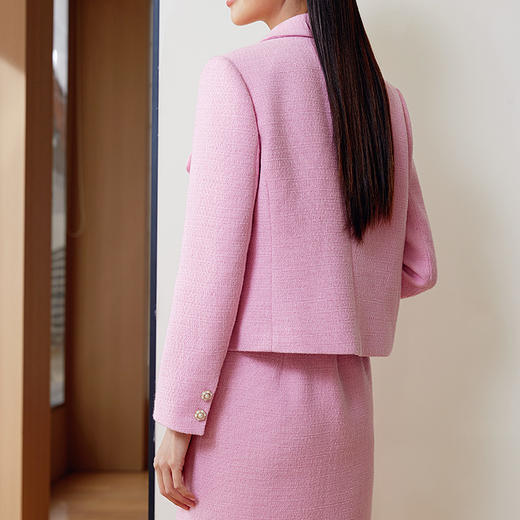 玳莎小香风粗花呢外套半裙女2024年冬季新款气质优雅通勤西装套装  EA37302/EA34301 商品图3