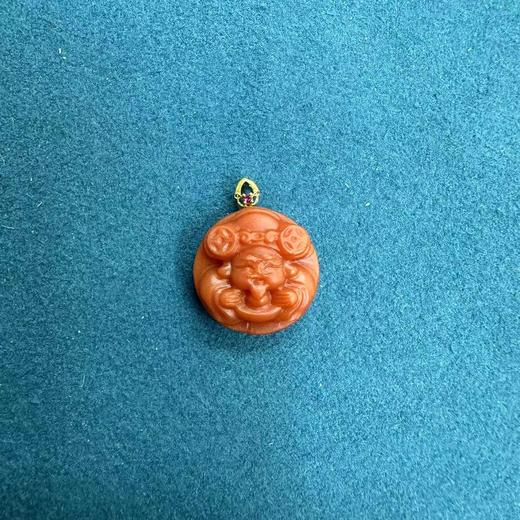 65890-18K南红财神吊坠 商品图0