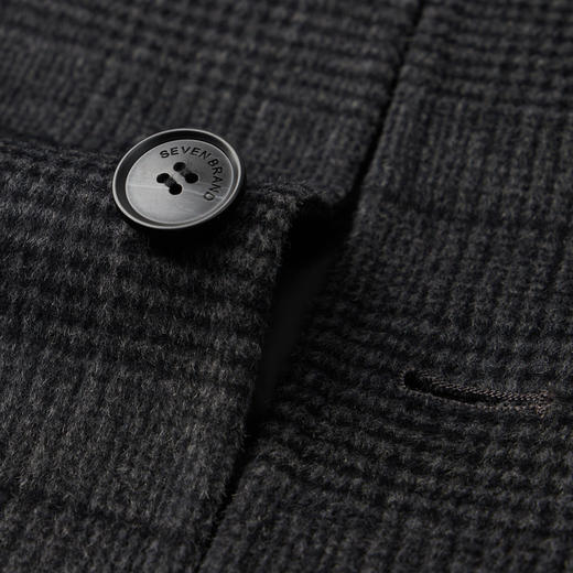 【含绵羊毛】柒牌格纹大衣男2024秋冬新款可脱卸鸭绒内胆翻领外套	127D70030 商品图4