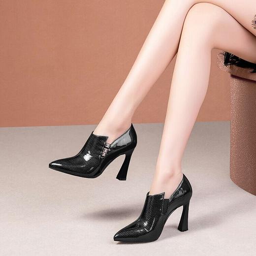 尖头细跟高跟鞋金属水钻，窝窝鞋裸靴深口单鞋QS&7538-3 商品图2