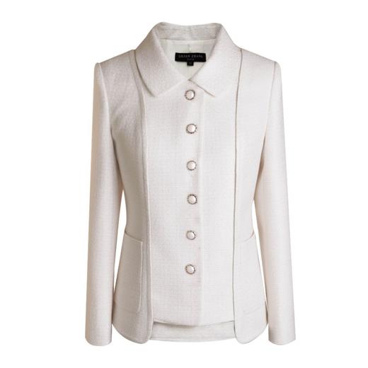 典雅浪漫—通勤风—翻领长袖粗花呢珍珠扣秋冬小香风外套 1705025 商品图0